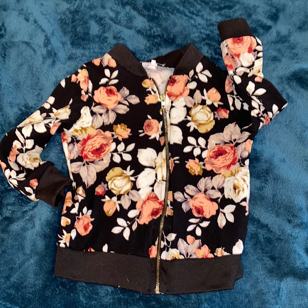 boho girls light weight floral jacket